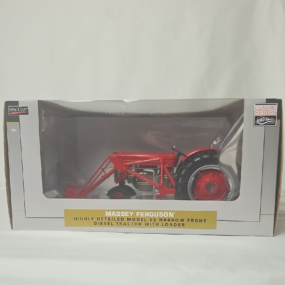 SpecCast 1/16 Red Massey Ferguson Model 65 Narrow Front Diesel Tractor w/Loader